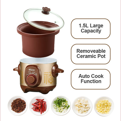 1.5L Slow Cooker with Ceramic Pot (PPSC15) - PowerPacSG