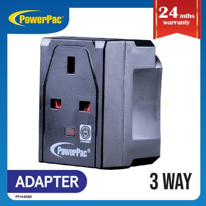 3-Way Adapter with 2-Pin Direct, 3 Pin Adapter (PP144NBK)