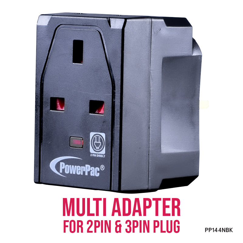 3-Way Adapter with 2-Pin Direct, 3 Pin Adapter (PP144NBK)