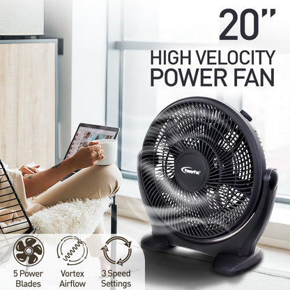 Air Circulator 20 "Power Fan" & High Velocity Fan with Vortex Air Flow  (PP2820)" - PowerPacSG