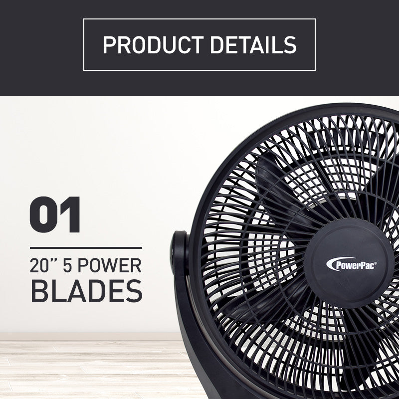 Air Circulator 20 "Power Fan" & High Velocity Fan with Vortex Air Flow  (PP2820)" - PowerPacSG