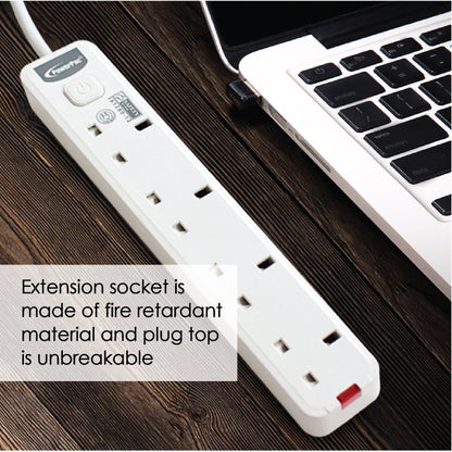 4 Way Extension Cord 2 Meter (PP468) - PowerPacSG