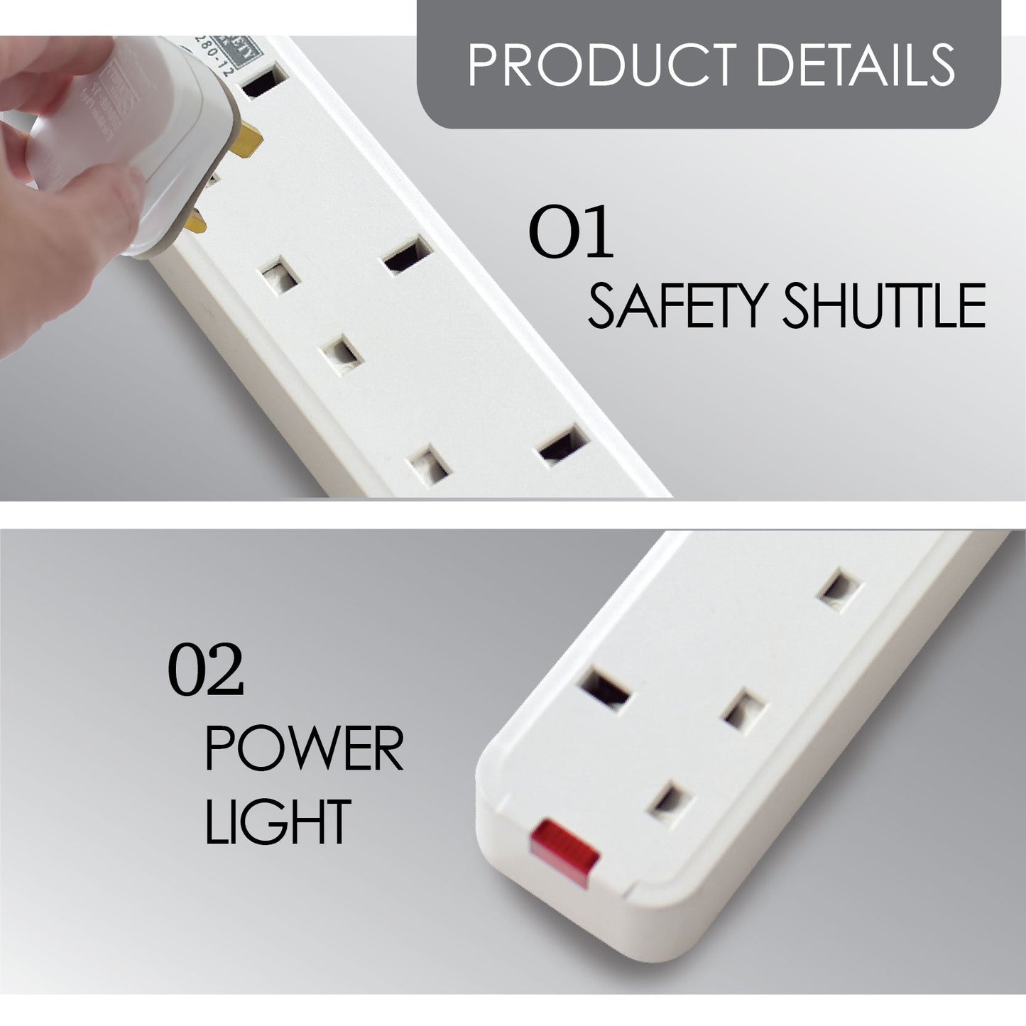 4 Way Extension Cord 2 Meter (PP468) - PowerPacSG