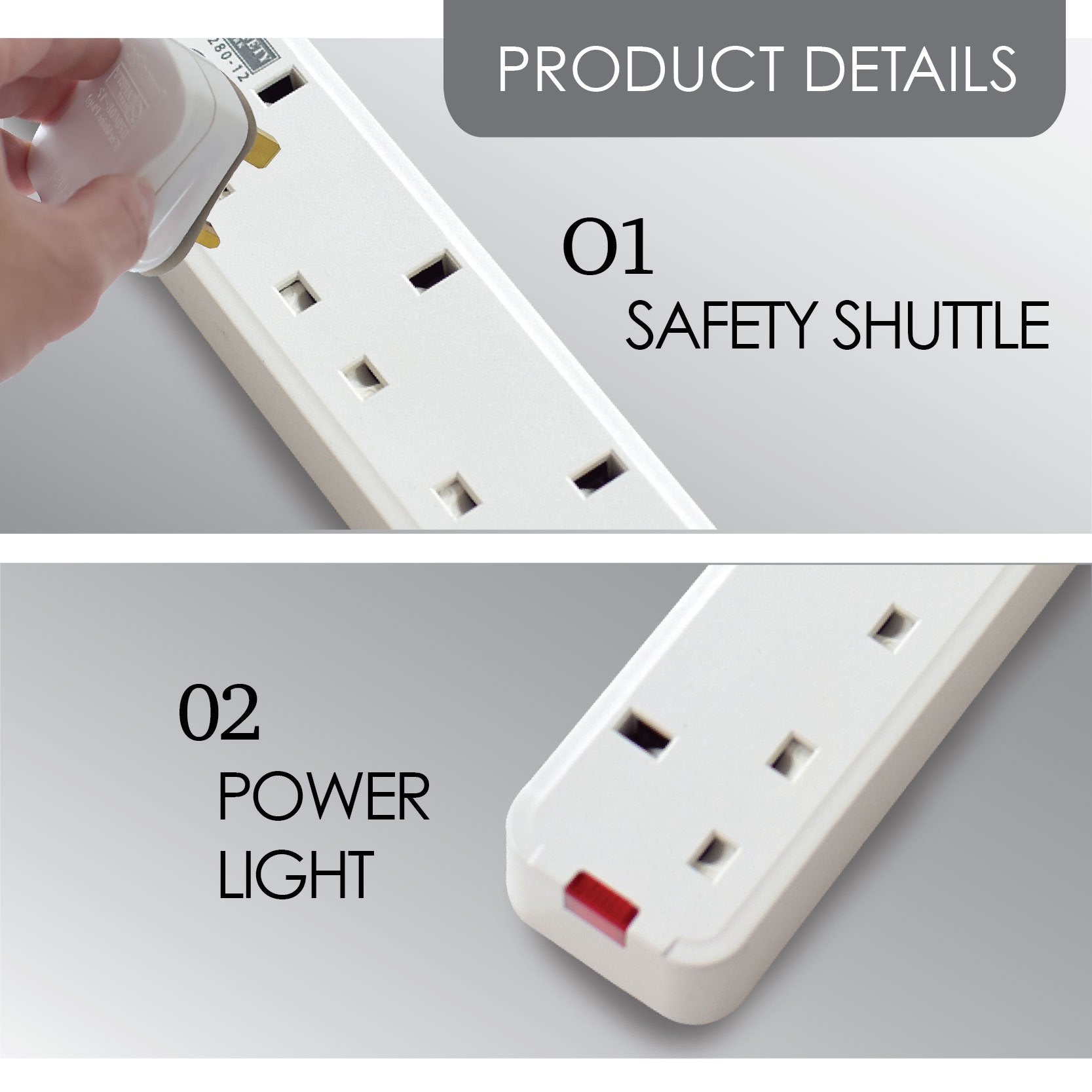 Extension Code 4 Way 4 Way Extension Cord 2 Meter (PP468) - PowerPacSG
