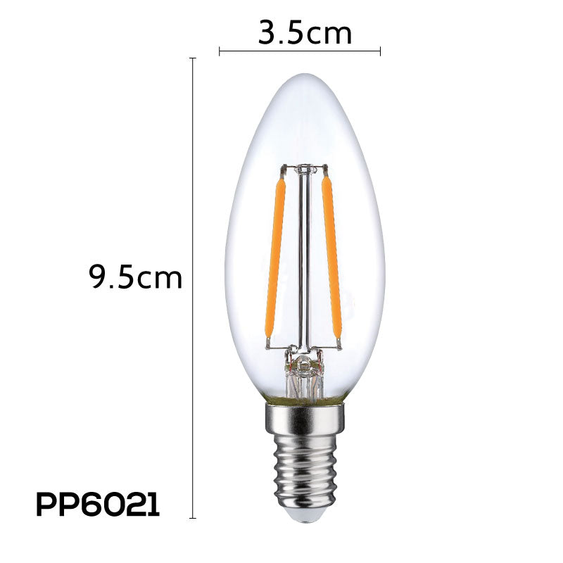 2 Pieces x PowerPac 2W E14 LED Bulb - Warm White (PP6021) - PowerPacSG