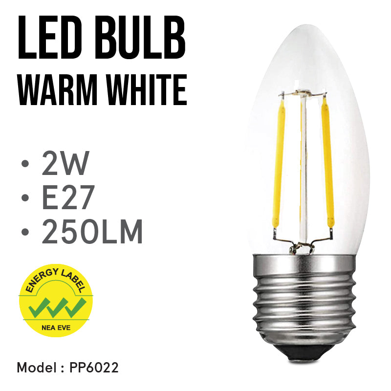 2W E27 250LM LED Bulb Warm White (PP6022)