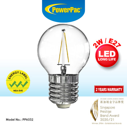 LED Bulb, Pin Pong Bulb, LED Bulb 2W E27 Warm White(PP6032)