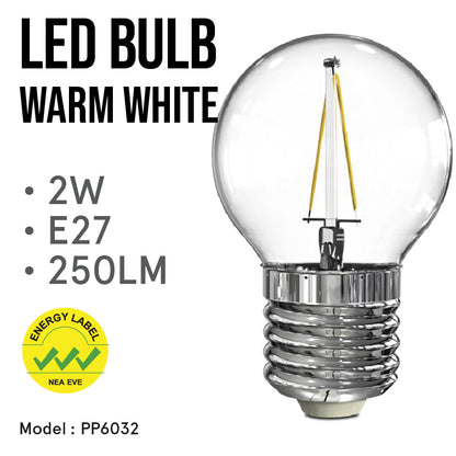 LED Bulb, Pin Pong Bulb, LED Bulb 2W E27 Warm White(PP6032)