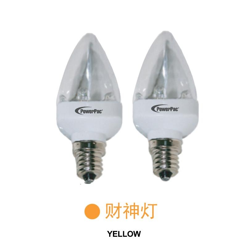 2 Pieces x PowerPac 财神灯 0.7W E12 LED Bulb Light (PP6221R/PP6221Y) - PowerPacSG