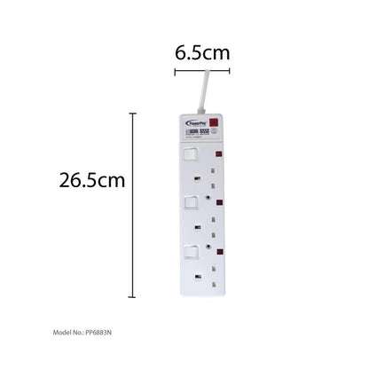 6 Metre 3 Way Extension Cord with 2-Pin Direct. (PP6883N) - PowerPacSG