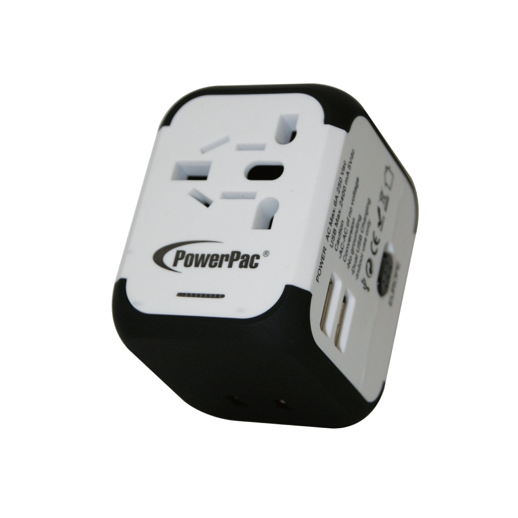 Multi Travel Adapter With 2 USB Charger (PP7971) - PowerPacSG