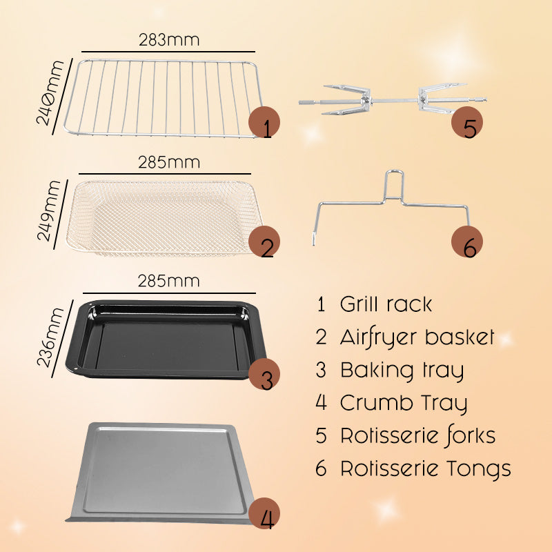 Air Fryer Oven With Rotisseries, Air Fryer Basket 18L (PPAF518)