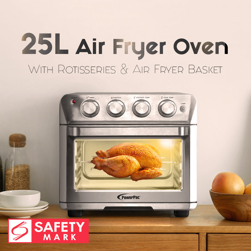25L Air Fryer Oven With Rotisseries, Air Fryer Basket &amp; Bin (PPAF535)