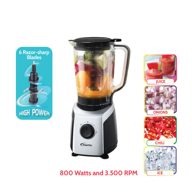 Professional High Power Blender with 6 Stainless Steel Blades (PPBL600) - PowerPacSG