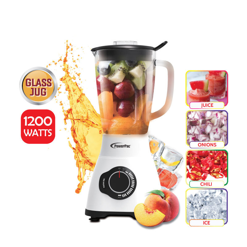 Professional High Power Blender with Glass Jug 1200W (PPBL800) - PowerPacSG