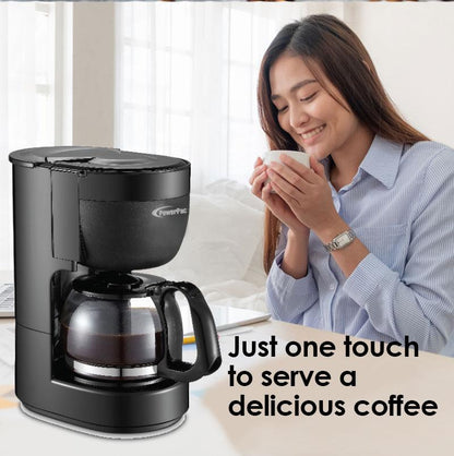 0.65L Coffee Maker with Thermostatic Panel and Washable Filter (PPCM301) - PowerPacSG