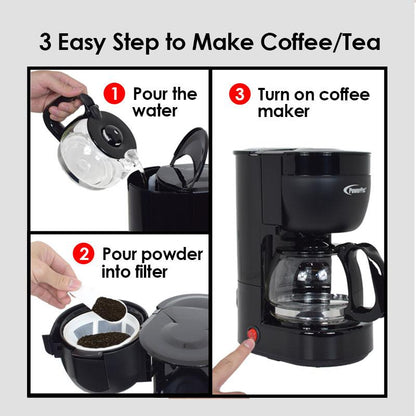 0.65L Coffee Maker with Thermostatic Panel and Washable Filter (PPCM301) - PowerPacSG