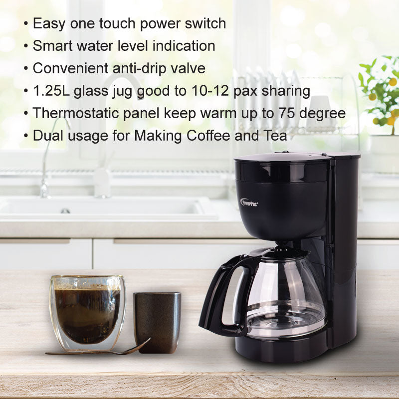 1.25L Coffee Maker with Drip Style Coffee Machine power switch anti ...