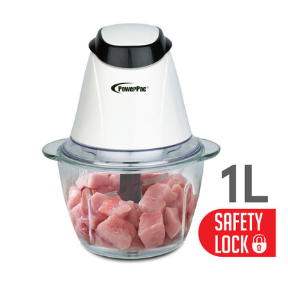 1L Mini Chopper with Safety Lock Switch (PPCP813) - PowerPacSG