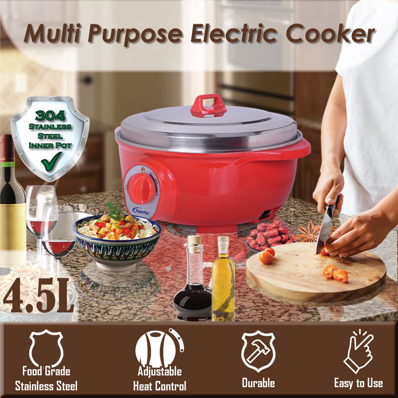 4.5L Electric Steamboat Hot Pot with Stainless steel inner pot