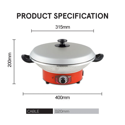 Electric Wok, Steamboat, Multi Cooker, Frying Pan 12 Inch (PPEC815)