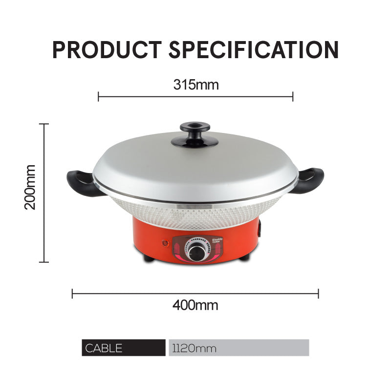 Electric Wok, Steamboat, Multi Cooker 12 Inch (PPEC815)