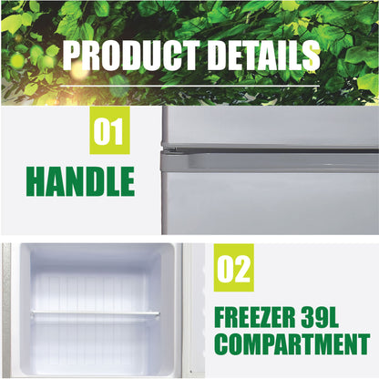 136L 2 Door Mini Bar Fridge with Freezer (PPF136) - PowerPacSG