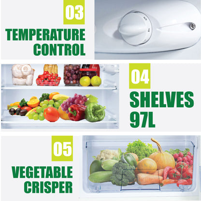 136L 2 Door Mini Bar Fridge with Freezer (PPF136) - PowerPacSG