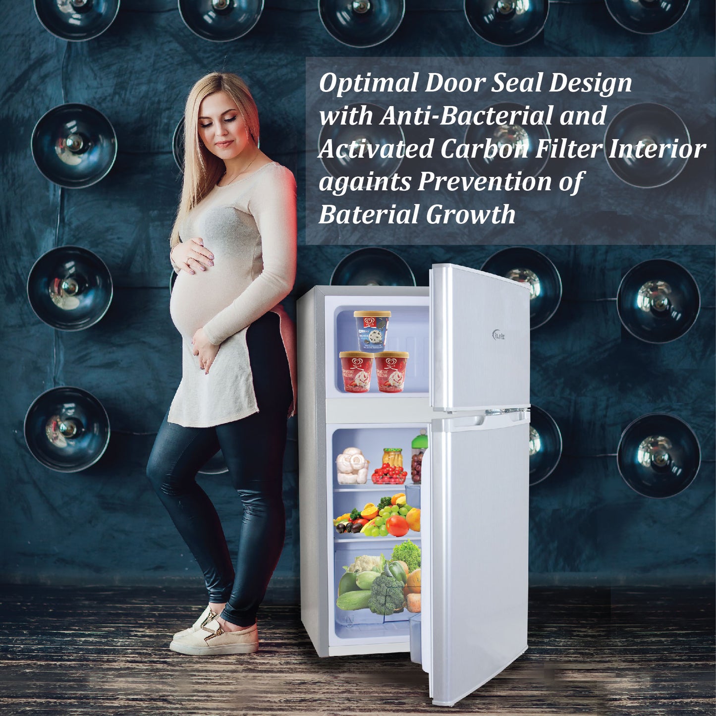 71L 2 Door Mini Bar Fridge with Freezer (PPF85) - PowerPacSG