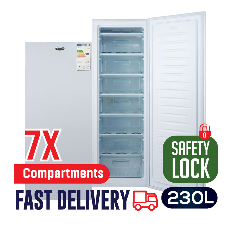 230L Chest Freezer, Upright freezer, Freestanding Freezer 230L (PPFZ230)