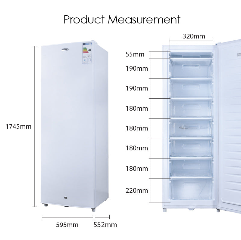 230L Chest Freezer, Upright freezer, Freestanding Freezer 230L (PPFZ230)