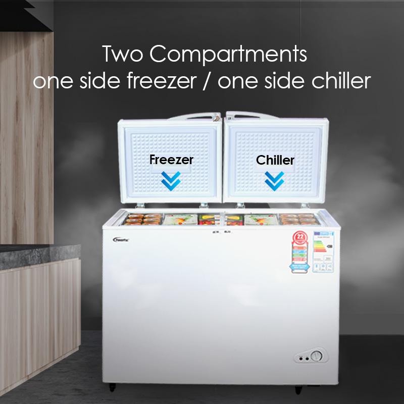 280L 2 Door Chest Freezer CFC Free, Chiller & Freezer 280L (PPFZ280) - PowerPacSG