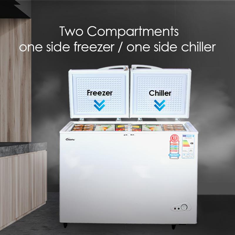 280L 2 Door Chest Freezer CFC Free, Chiller &amp; Freezer 280L (PPFZ280) - PowerPacSG