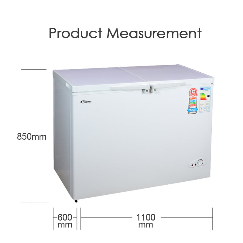 280L 2 Door Chest Freezer CFC Free, Chiller & Freezer 280L (PPFZ280) - PowerPacSG