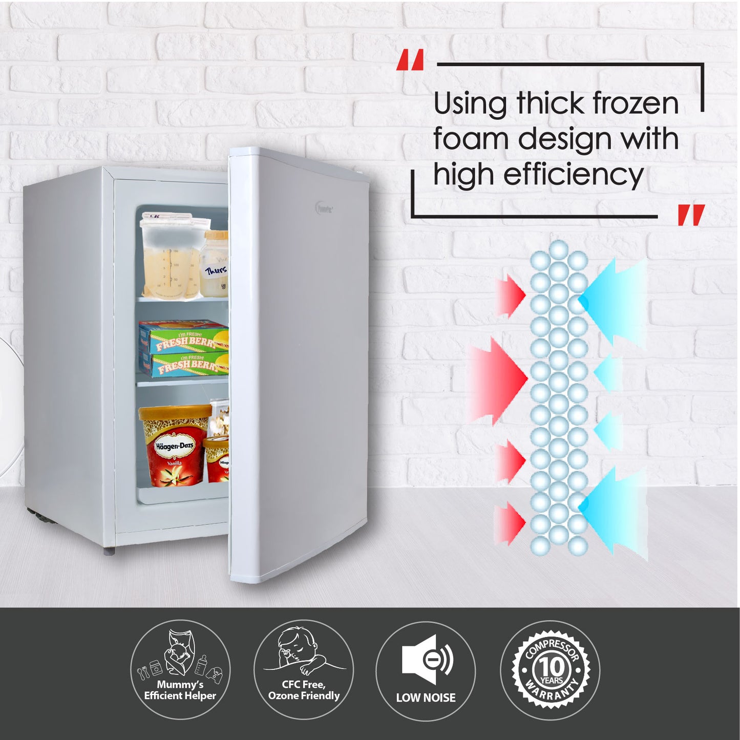 50L Upright Mini Bar Freezer (PPFZ60) - PowerPacSG