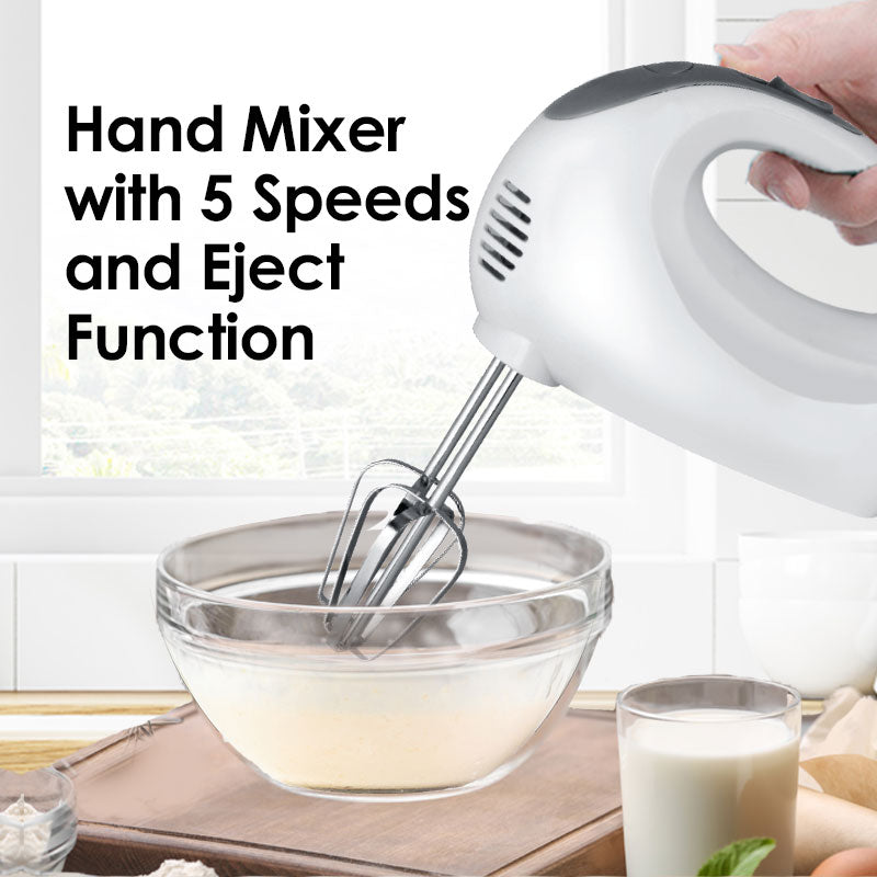 Hand Mixer With 5 Speeds & Eject Function (PPHM108) - PowerPacSG