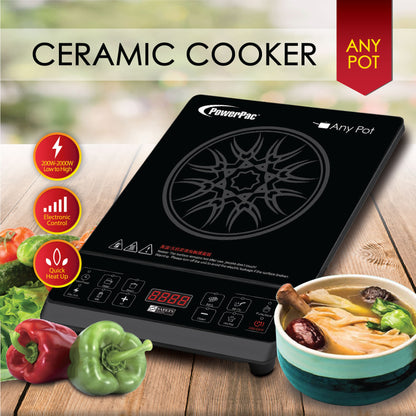 Ceramic Cooker (Any Pot) 2000 Watts (PPIC832) - PowerPacSG