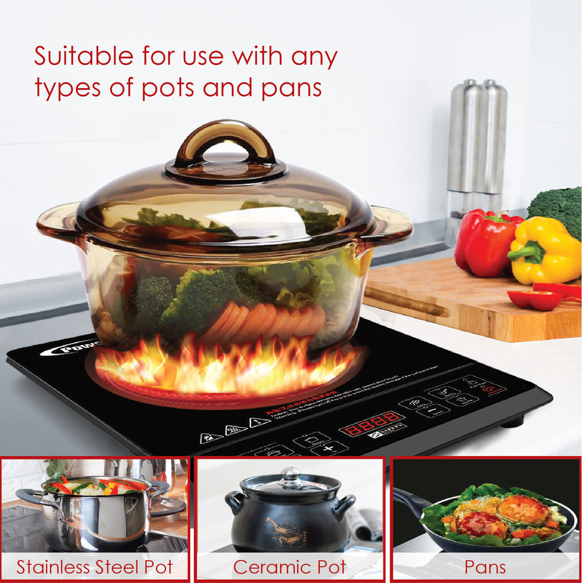 Ceramic Cooker (Any Pot) 2000 Watts (PPIC832) - PowerPacSG