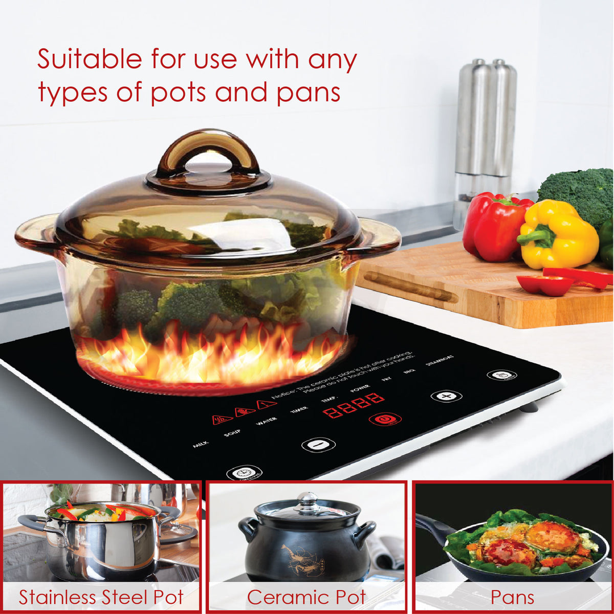 Ceramic Cooker (Any Pot) 2000 Watts (PPIC880) - PowerPacSG