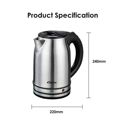 1.8L Stainless Steel Cordless Jug (PPJ2003) - PowerPacSG