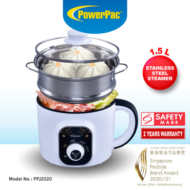 Steamboat Multi Cooker 1.5L Non-stick cooker with Food Steamer (PPJ2020)