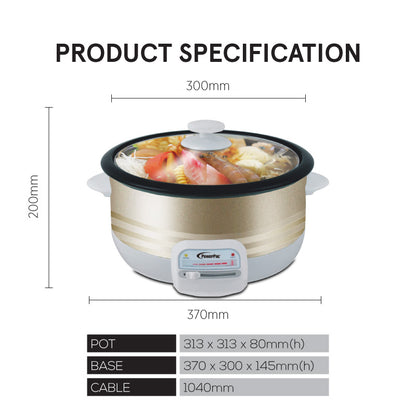 Steamboat & Multi Cooker 3.5L with Non-stick pot (PPMC28G)