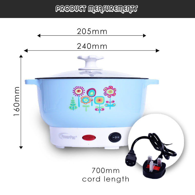 Steamboat 2L Electric Multi Cooker with Non Stick Inner Pot (PPMC525) - PowerPacSG