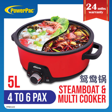 Steamboat & Multi Cooker, Hot Pot 5L with Yuanyang Pot (PPMC633)