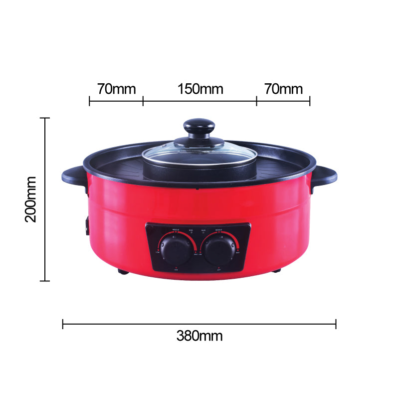 2  in 1 Steamboat & BBQ Grill, Multi Cooker (PPMC677)