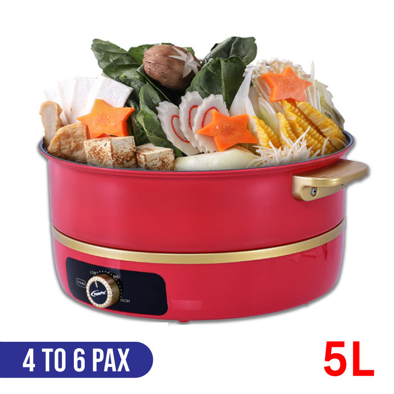 Steamboat &amp; Multi Cooker, Hot Pot with Non-stick Inner Pot 5L (PPMC718)