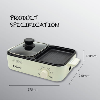 Multipurpose Steamboat/BBQ grill with Non-stick inner pot (PPMC728) - PowerPacSG