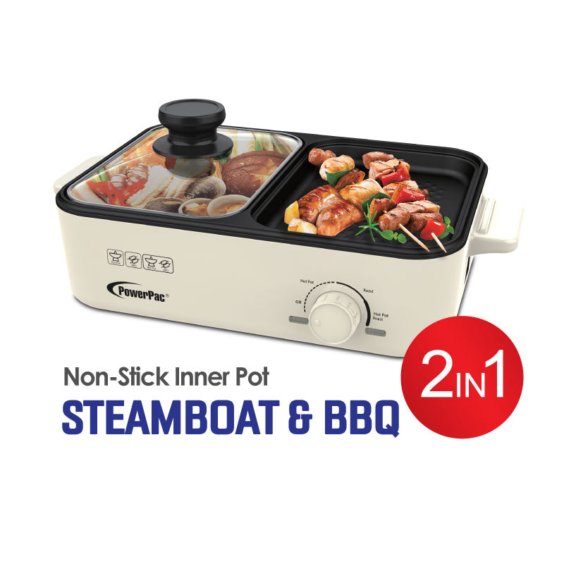 Multipurpose Steamboat/BBQ grill with Non-stick inner pot (PPMC728) - PowerPacSG