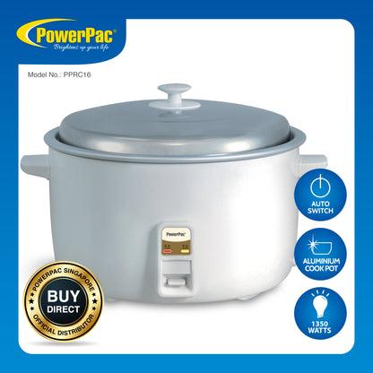 3.6L Rice Cooker with Aluminium Lid (PPRC16) - PowerPacSG