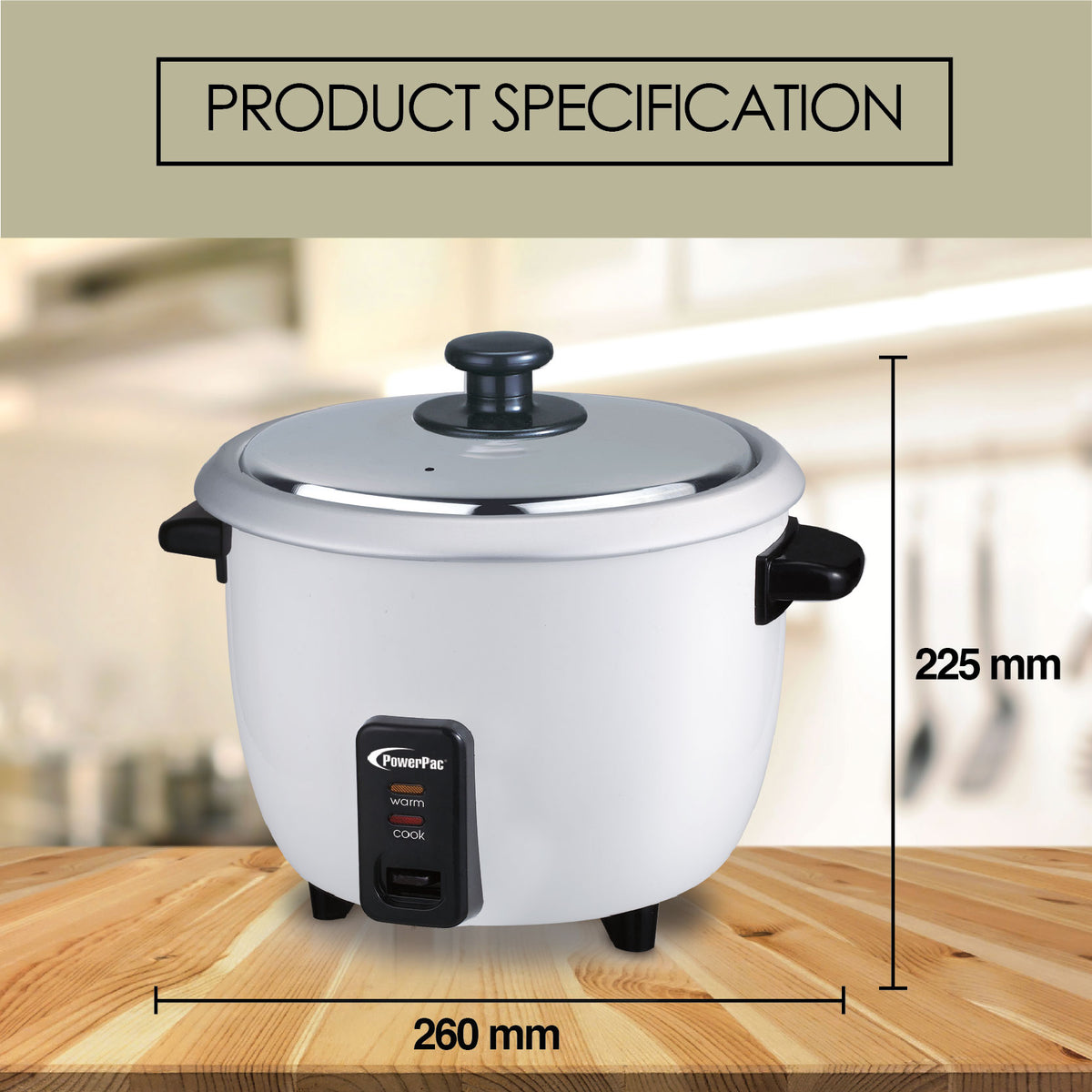 1L Rice Cooker with Aluminium Inner Pot (PPRC4) - PowerPacSG